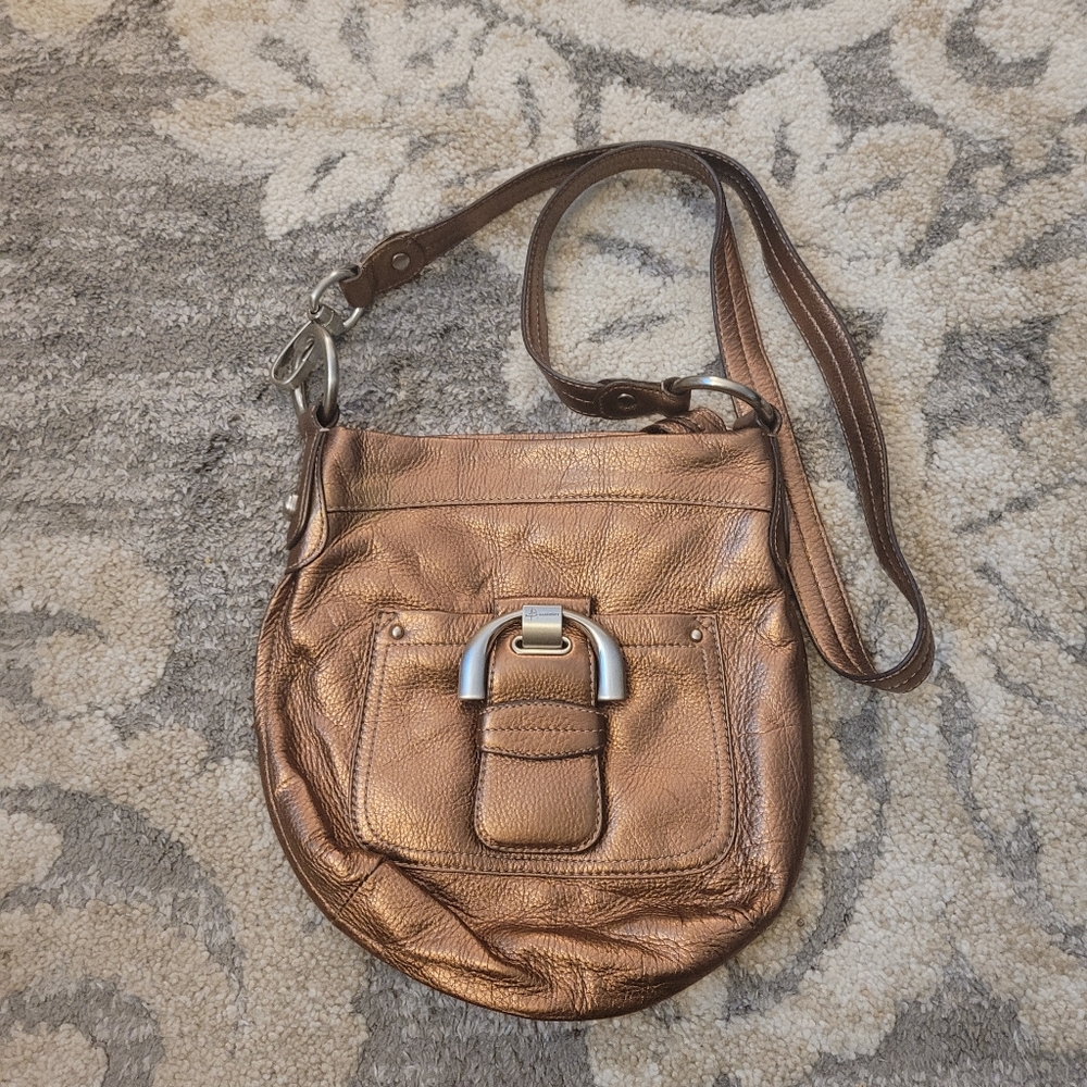 B Makowsky Leather Bag Bronze